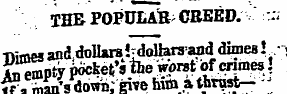 THE POPULAR- CREED. ::i ffimesand dolhus...