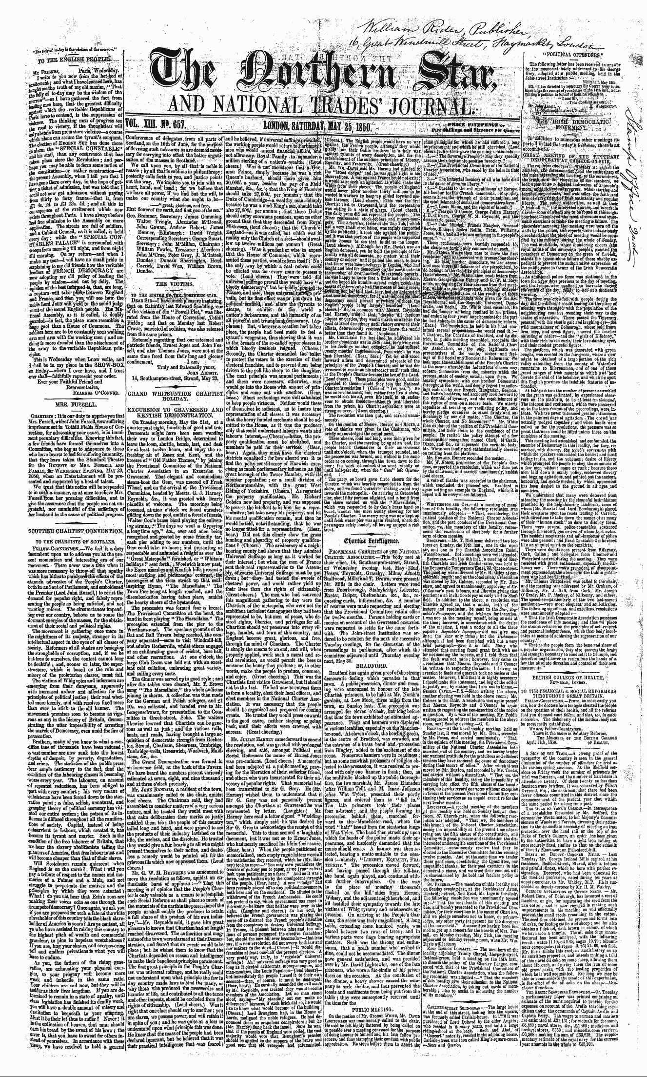 Northern Star (1837-1852): jS F Y, 2nd edition - T I \.. 1 T " ,V'