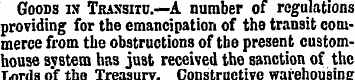 Goons in Transitu.—A number of regulatio...