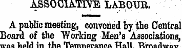 ASSOCIATIVE LABOUR. A public meeting, co...