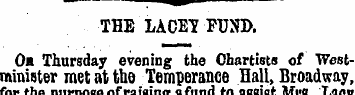 _ . ^ THE LACEY FUND. Oa Thursday evenin...