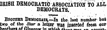 IRISH DEMOCRATIC ASSOCIATION TO ALL DEMO...