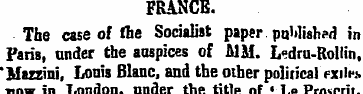 FRANCE. The case of the Socialist paper ...