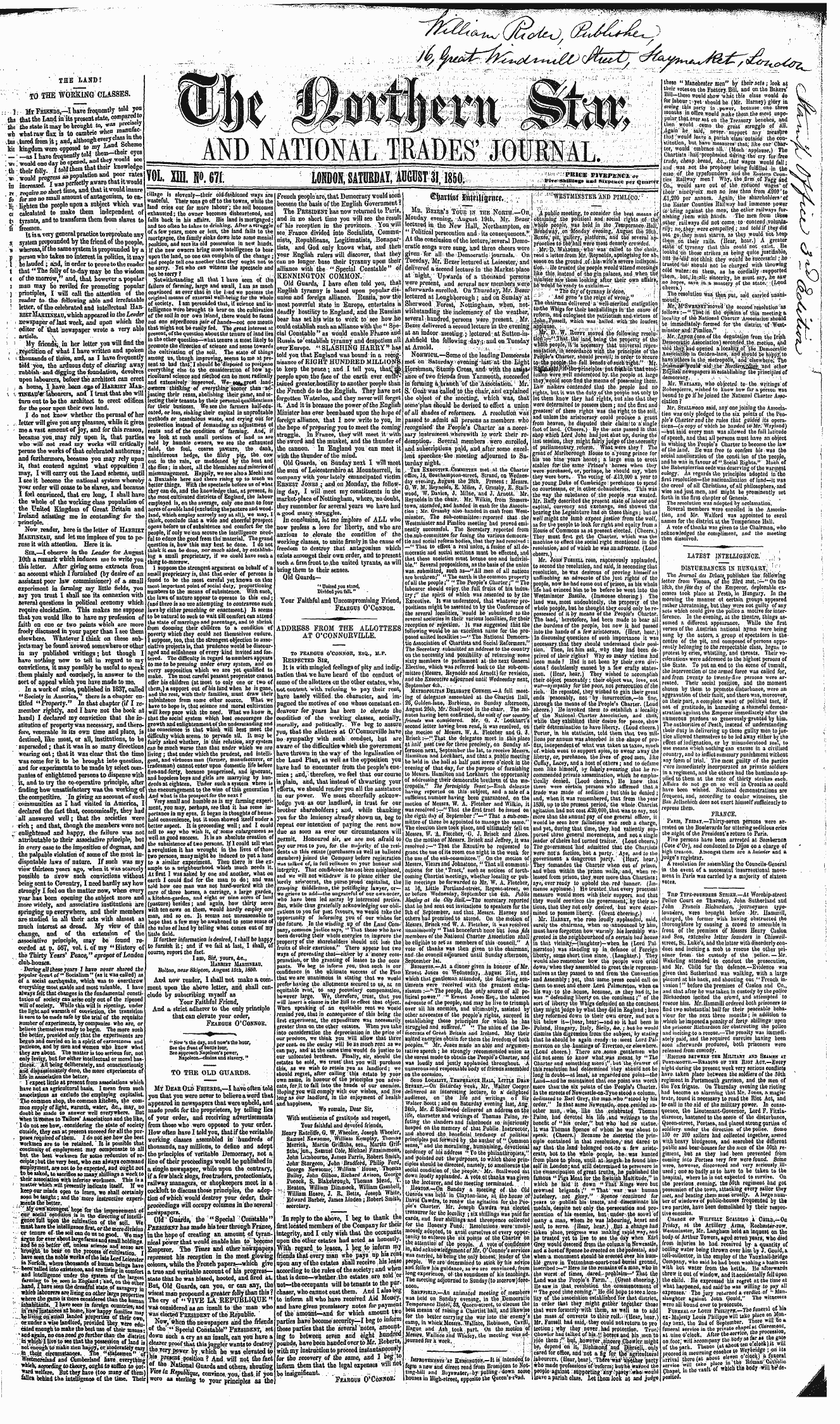 Northern Star (1837-1852): jS F Y, 2nd edition - R - Rx^ Iv