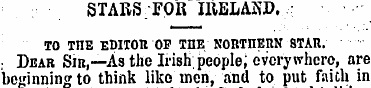 STARS. FOR IRELAND. ,; TO THE EDITOR OF ...