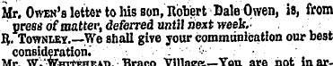 Mr. Owen's letter to liis son, Robert Da...