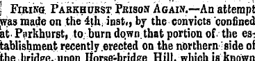 j Firing. PARKHUBsr Prison Again.—An att...