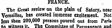 FRANCE. The Great review on the plain of...