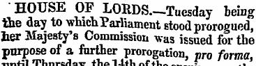 HOUSE OF LORDS. -Tuesday being the day t...