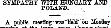 SYMPATHY WITH HUNGARY AND POLAND. A publ...