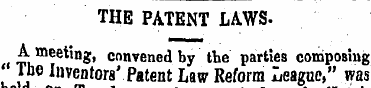 THE PATENT LAWS. **, meeting, convened b...