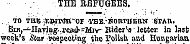 , THE REFUGEES.... . .TO THE :EWTdB."OF ...