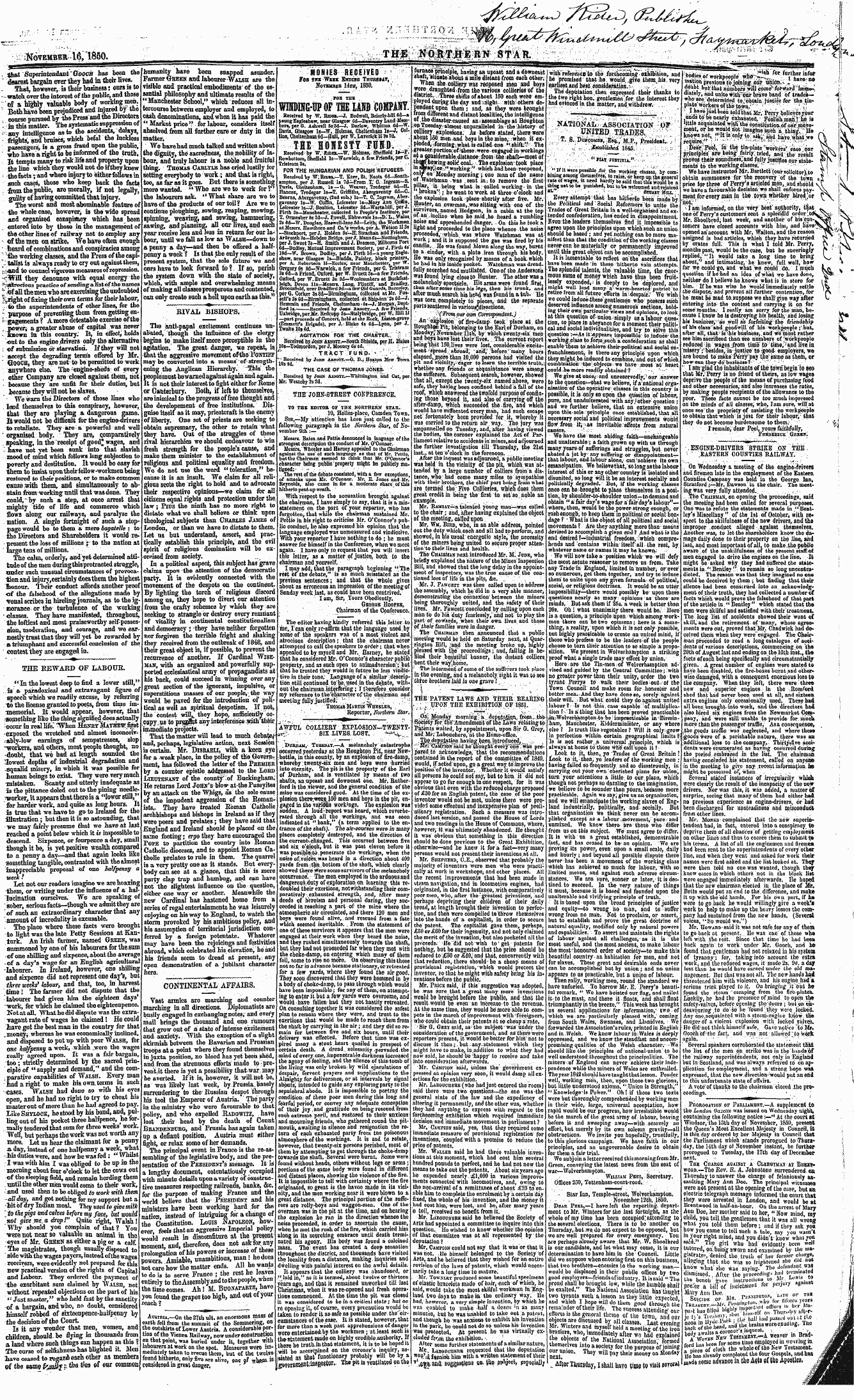 Northern Star (1837-1852): jS F Y, 2nd edition - I Kk M ^ S ' V^. > "