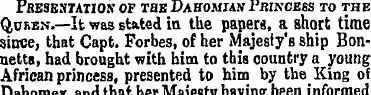 Presentation of the Dahomian Princess to...