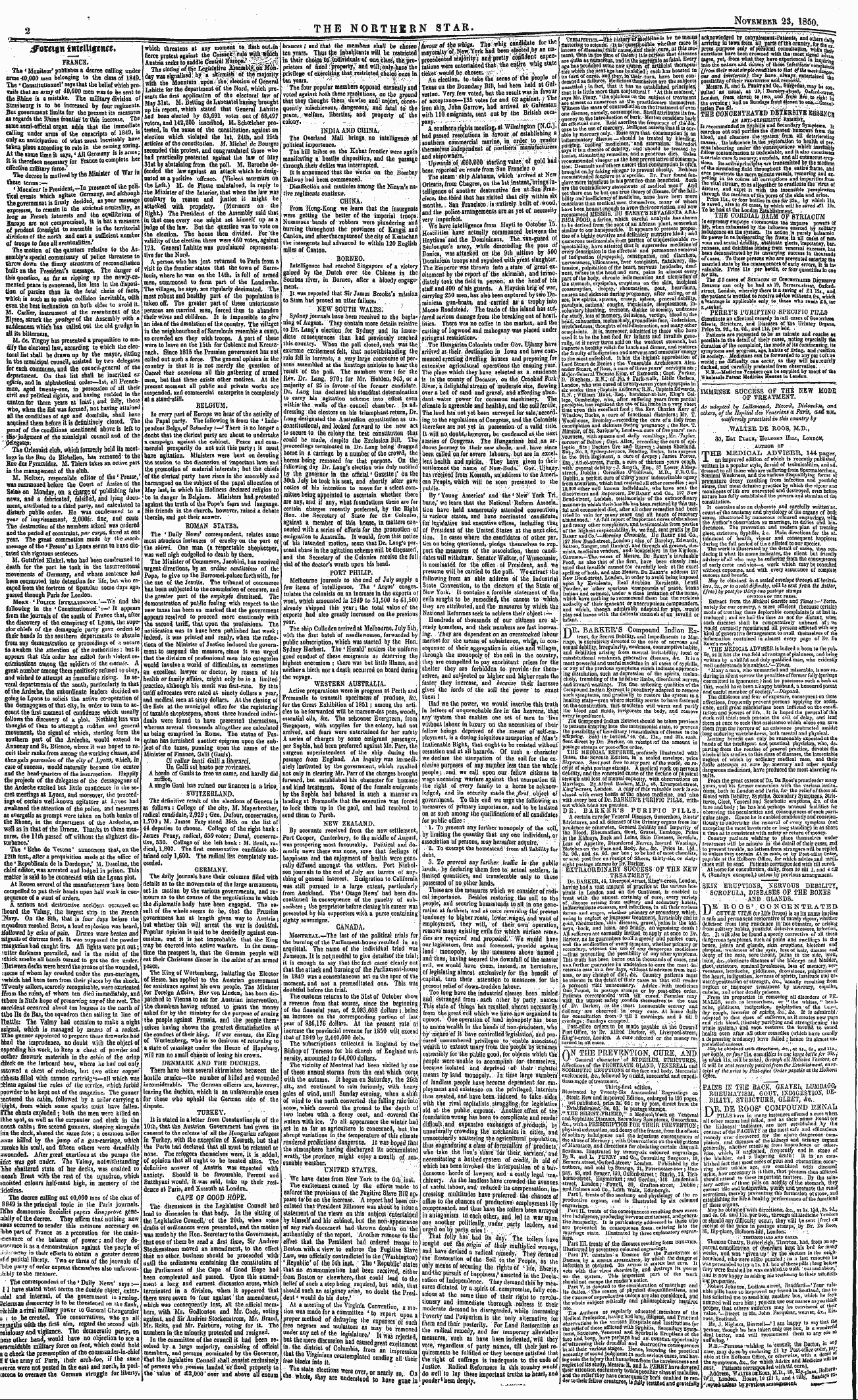Northern Star (1837-1852): jS F Y, 2nd edition - Prance. / The * Moniteur' Publishes A De...