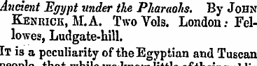 Aitcient Egypt under the Pharaohs. By Jo...