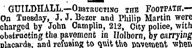GUILDHALL.—Obstructing the Footpath.— On...