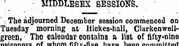 MIDDLESEX SESSIONS. ': The adjourned Dec...
