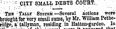 -CITY SMALL DEBTS COURT., ' The Tally Sy...