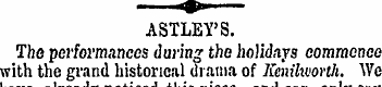 ASTLEY'S. The performances during the ho...