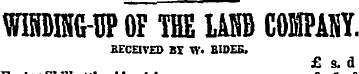 WINDING-UP OF THE L&NB COMPANY. BECE1VED...