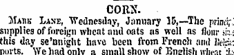 CORN. Mahk Lane, 'Wednesday, January 15,...