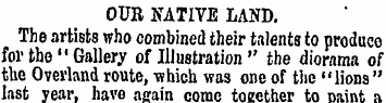OUR NATIVE LAND. The artists who combine...