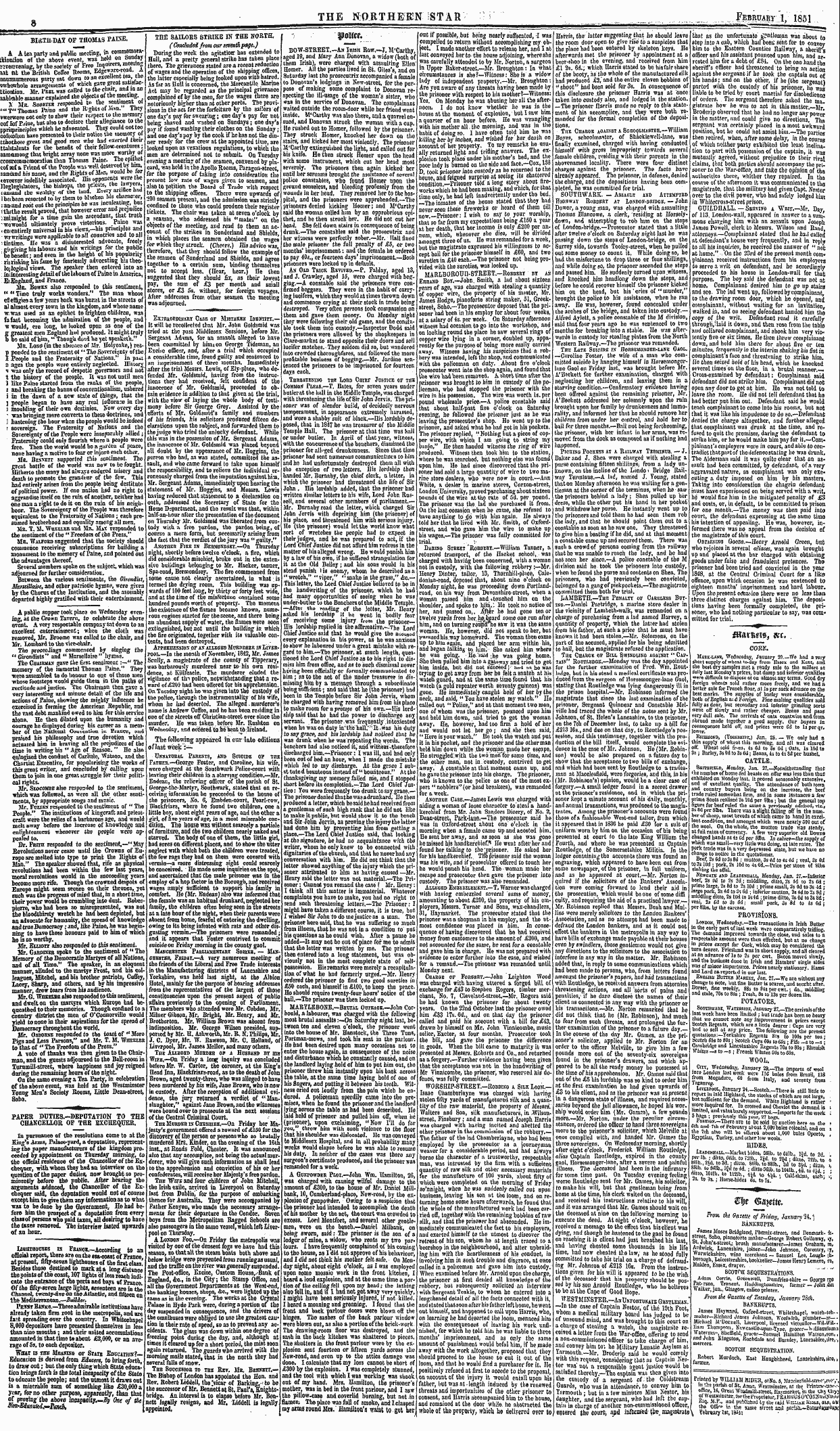 Northern Star (1837-1852): jS F Y, 2nd edition - Exiraobdikanr Case Of Mistaken Identity....