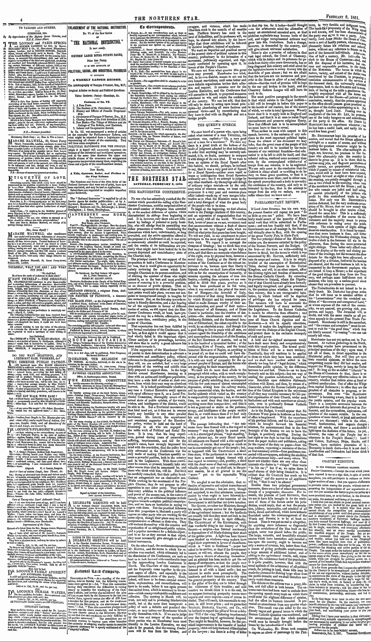 Northern Star (1837-1852): jS F Y, 2nd edition - Chartist Executive. To The Enrolled Char...