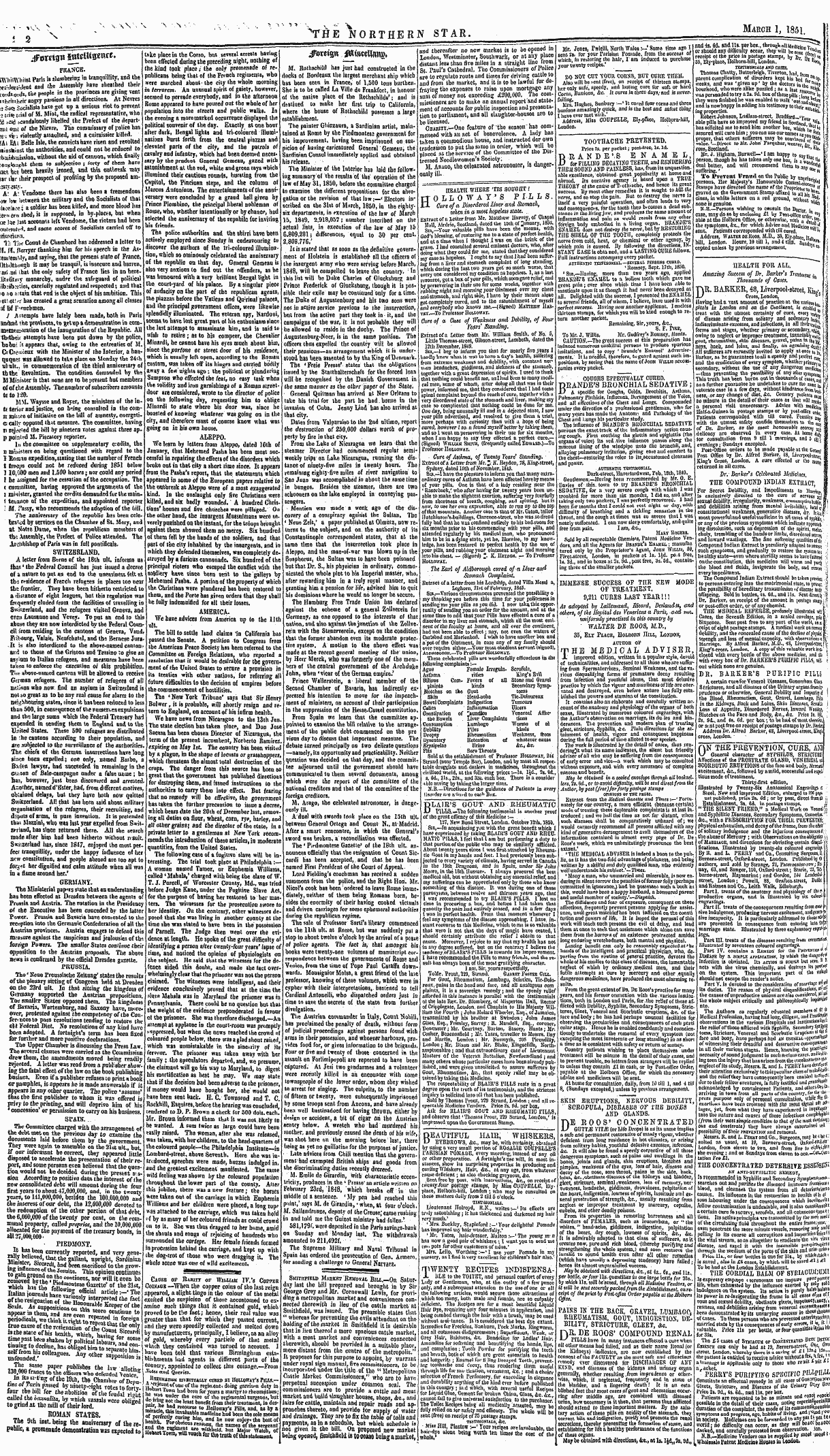 Northern Star (1837-1852): jS F Y, 2nd edition - Ad00218