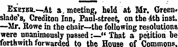 Exeteb.—At a. meeting, held at Mr. Green...