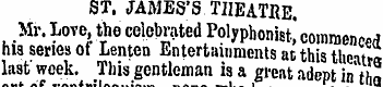 ST. JAMES'S THEATRE . Mr. Love, the cele...