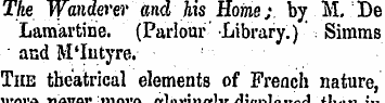The Wanderer and his Home;, by M. De Lam...