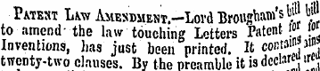 Patest Law AiiESDMEst.-Lovd Broug ham s ...