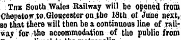 The South Wales Railway will be opened f...