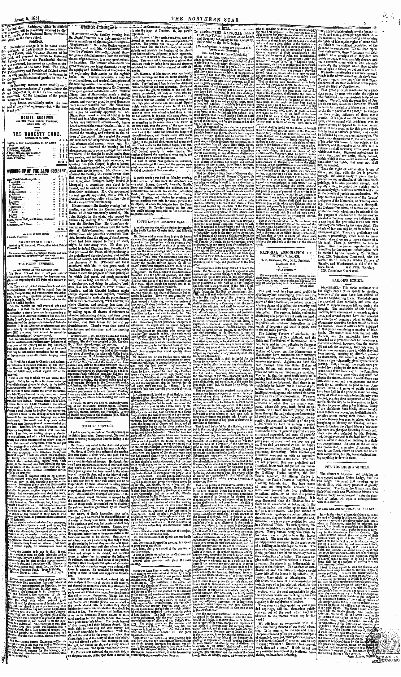 Northern Star (1837-1852): jS F Y, 2nd edition - National Association Q£ United Trades.