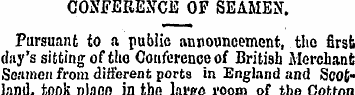 CONFERENCE OF SEAMEN. Pursuant to a publ...