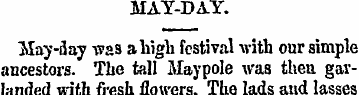 MAY-DAY. May-flay -was a high festival w...