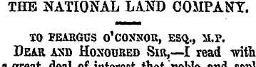 THE NATIONAL LAND COMPANY. 10 PEaBGUS o'...