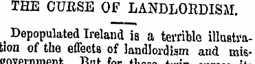 THE CURSE OF LANDLORDISM. > Depopulated ...