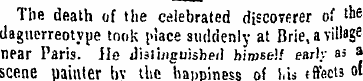 The death of the celebrated discoverer o...