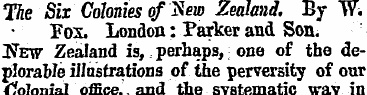 The Six Colonies of Sew Zealand. By W. F...