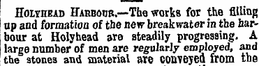 Holyhead Harbour.—The works for the fill...