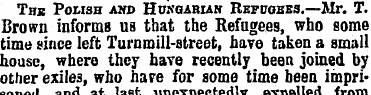 Thb Pomsh avd Hungarian Refugees.—Mr. T....