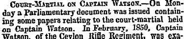 Court-Martial as Captain Watsos.—On Mond...