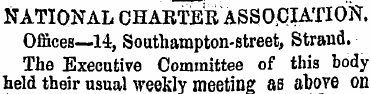 NATIONAL CHARTER ASSOCIATION. Offices—14...