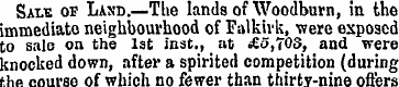 Sale of Land.—The lands of Woodburn, in ...