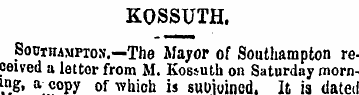 KOSSUTH. SooinAMPTON .—The Mayor of Sout...