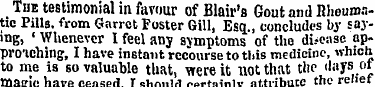 The testimonial in favour of Blair's Gou...