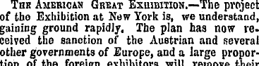 The American Great Exhibition.—The proje...